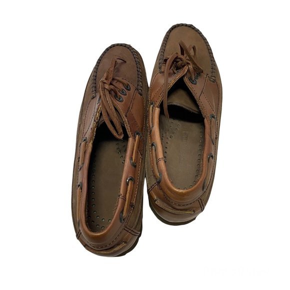 Vintage NWT Stacy Adams Brown Men’s Lace Up Moccasins size 7M